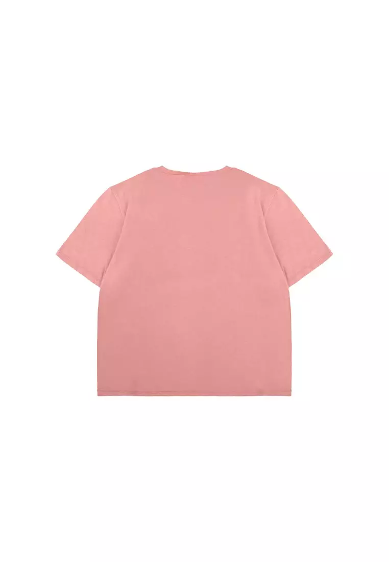 3Second Women's Basic T-Shirt Short Sleeve Boxy Fit Cotton Logo Script 3 OL-C060925