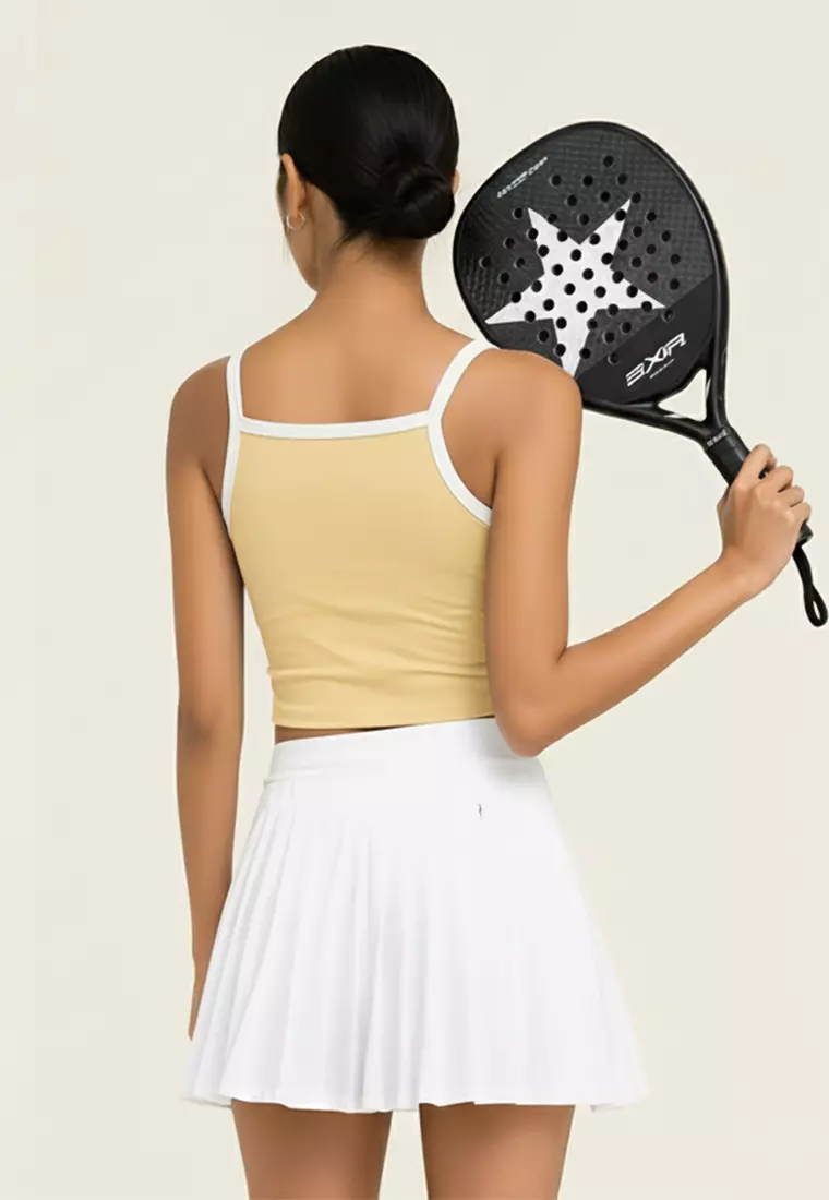 LSE24 Padel Outfit Wanita Camisole Tank Drifit "3lines pastel yellow"
