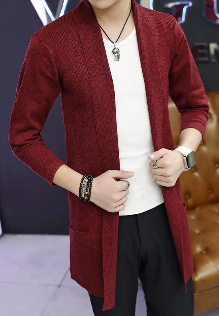 Red new arrivals long cardigan