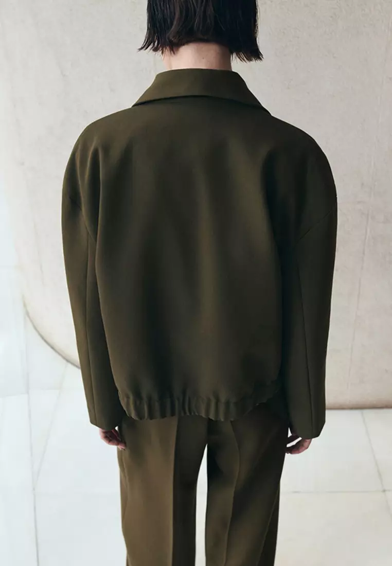 Bomber Jacket With Shirt Collar