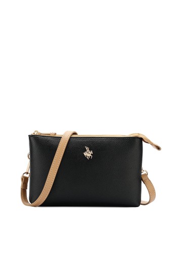 Jual Swiss Polo Swiss Polo Ladies Pu L Sling Bag Black Khaki Original Zalora Indonesia