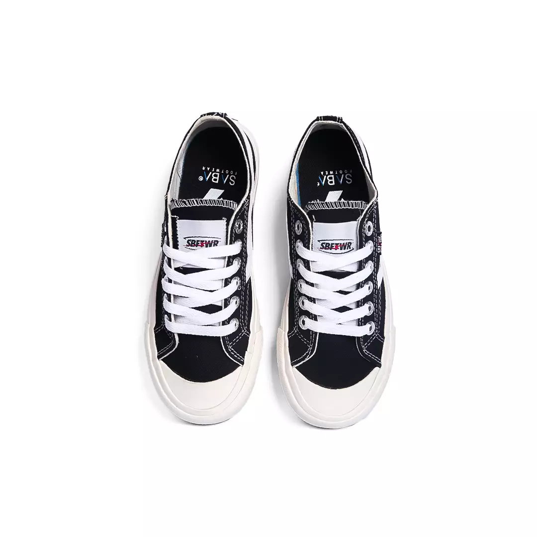SABA Veloz Low Black White - Sepatu Sneakers Casual Pria Wanita