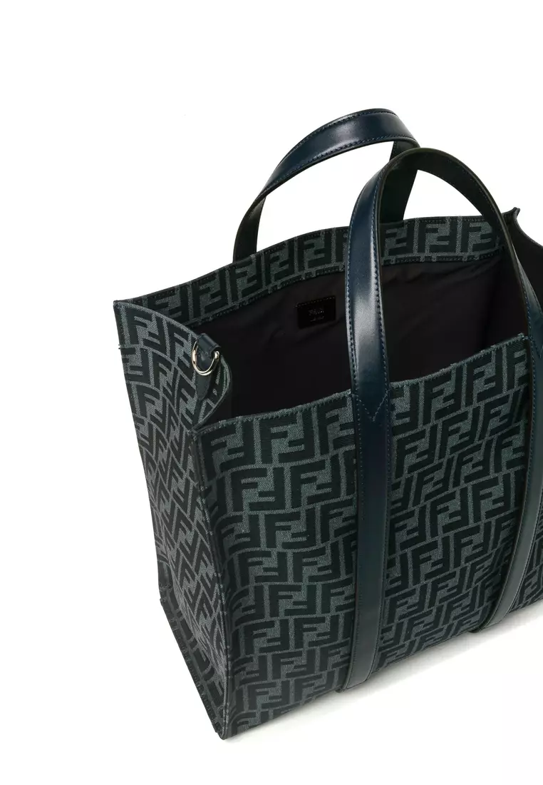 商品画像：Fendi White/Black Canvas Logo Shopping Tote Bag - 8BH169 4