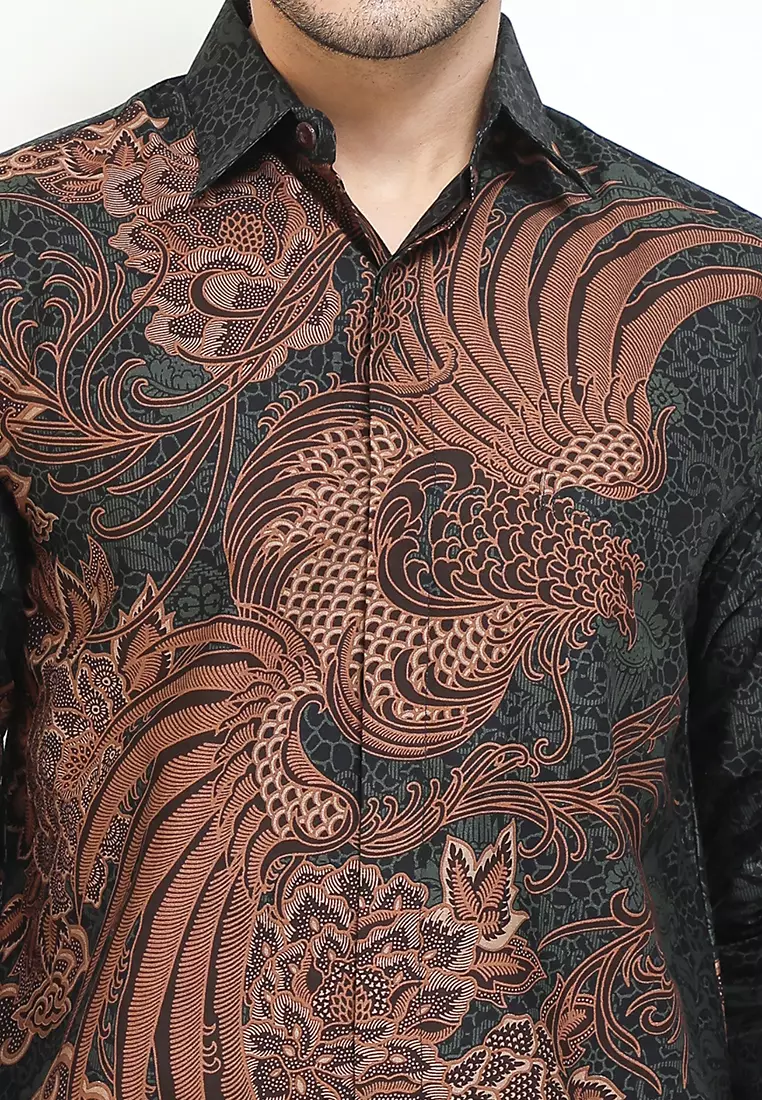 Kemeja Pria Lengan Panjang Furing Hazel Lining Black