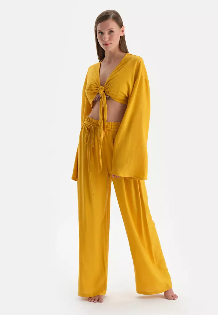 Yellow Shirt, Long Sleeve Beachwear for Women