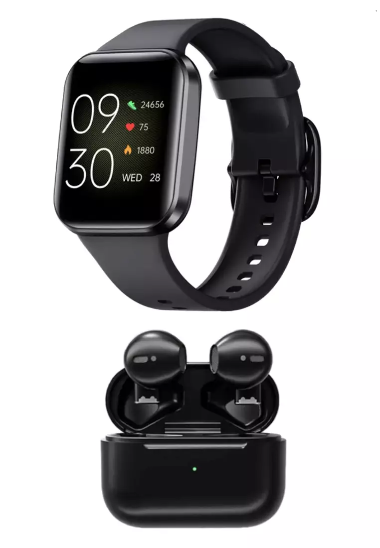 Unisex IOS/Android SmartWatch + 5s PRO MINI Wireless Earphones - Black
