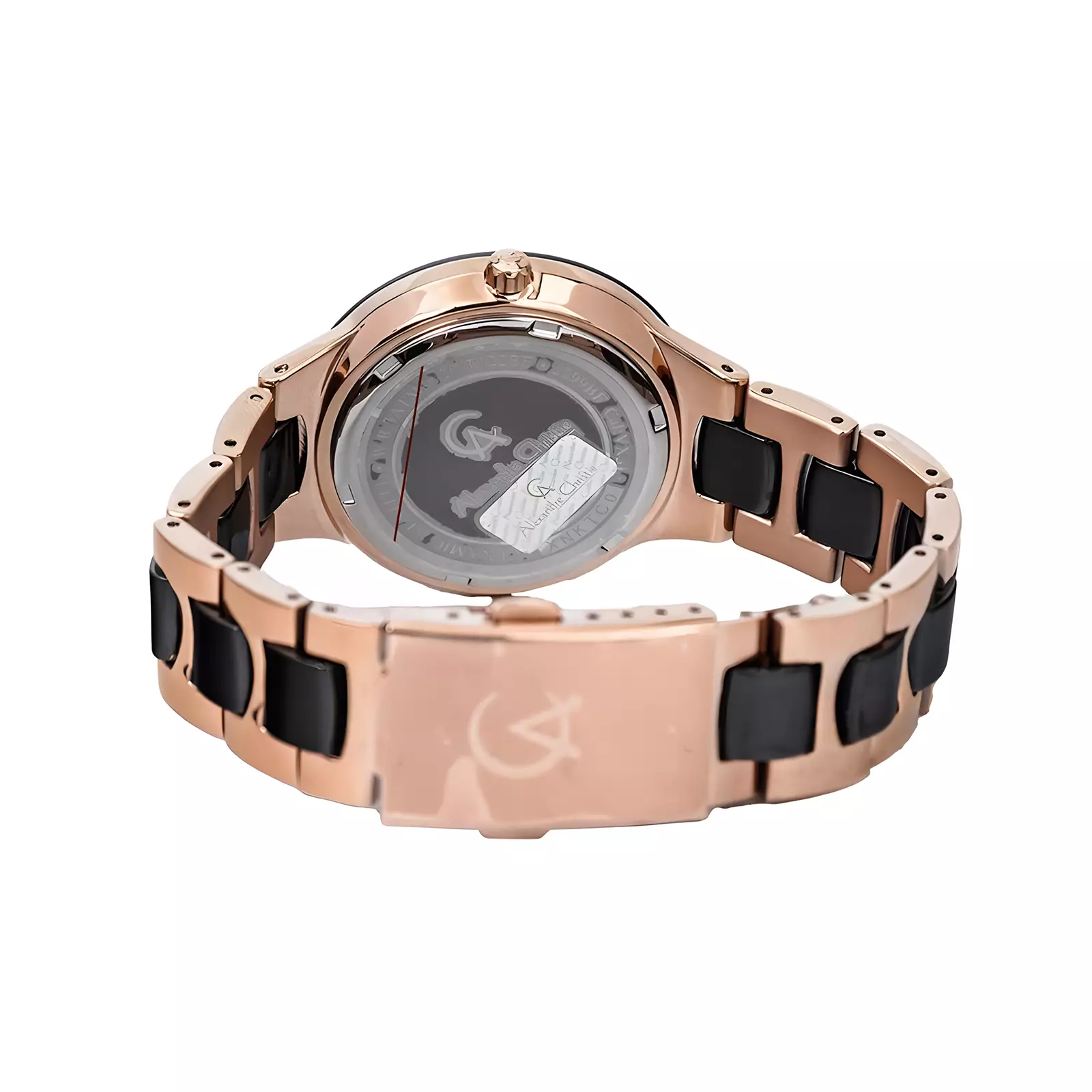 Alexandre Christie Ceramic - Jam Tangan Chronogarph Wanita - Rose Gold Black - Stainless Steel - 2299 BFBRGBA