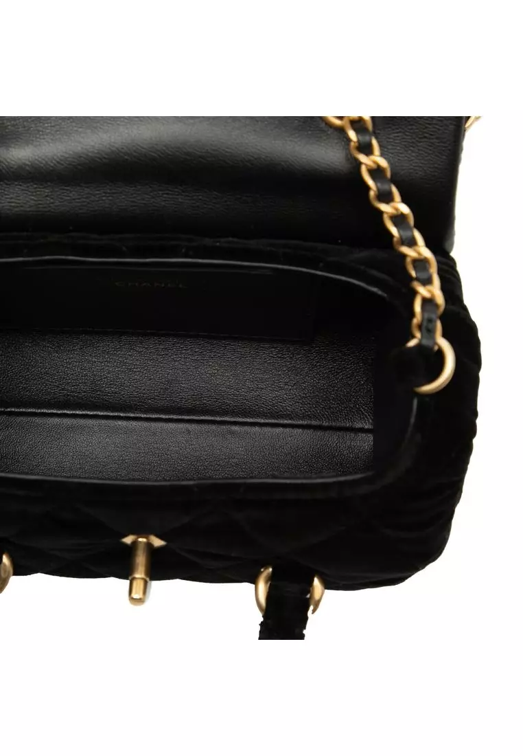 Pre-Loved Chanel Mini Quilted Velvet Top Handle Flap