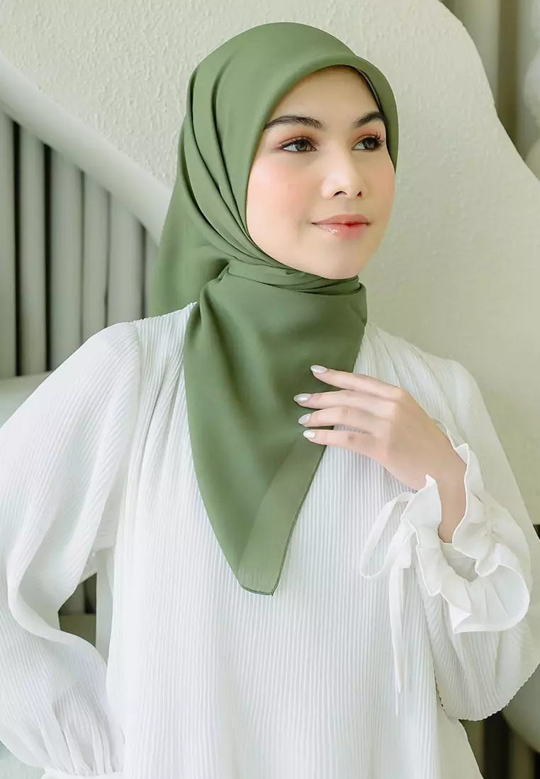Polly Cotton (Hijab Segiempat Bella Square) Dove Army