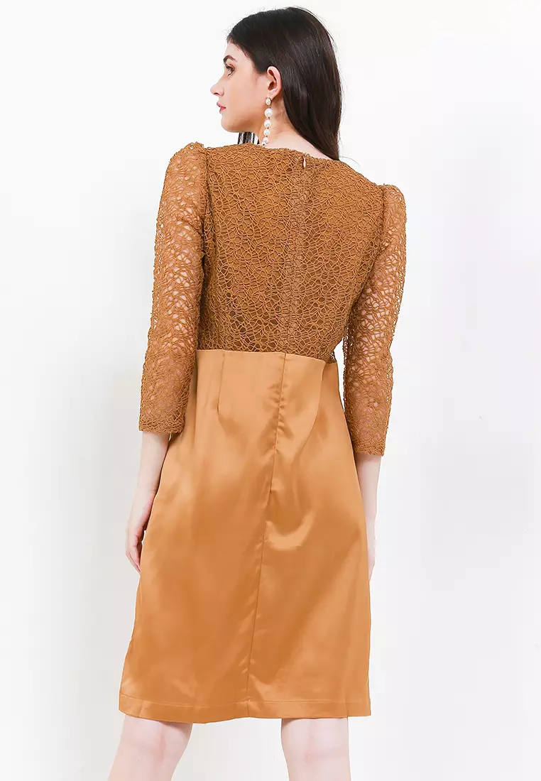 Variation Sleeve Lace Dress