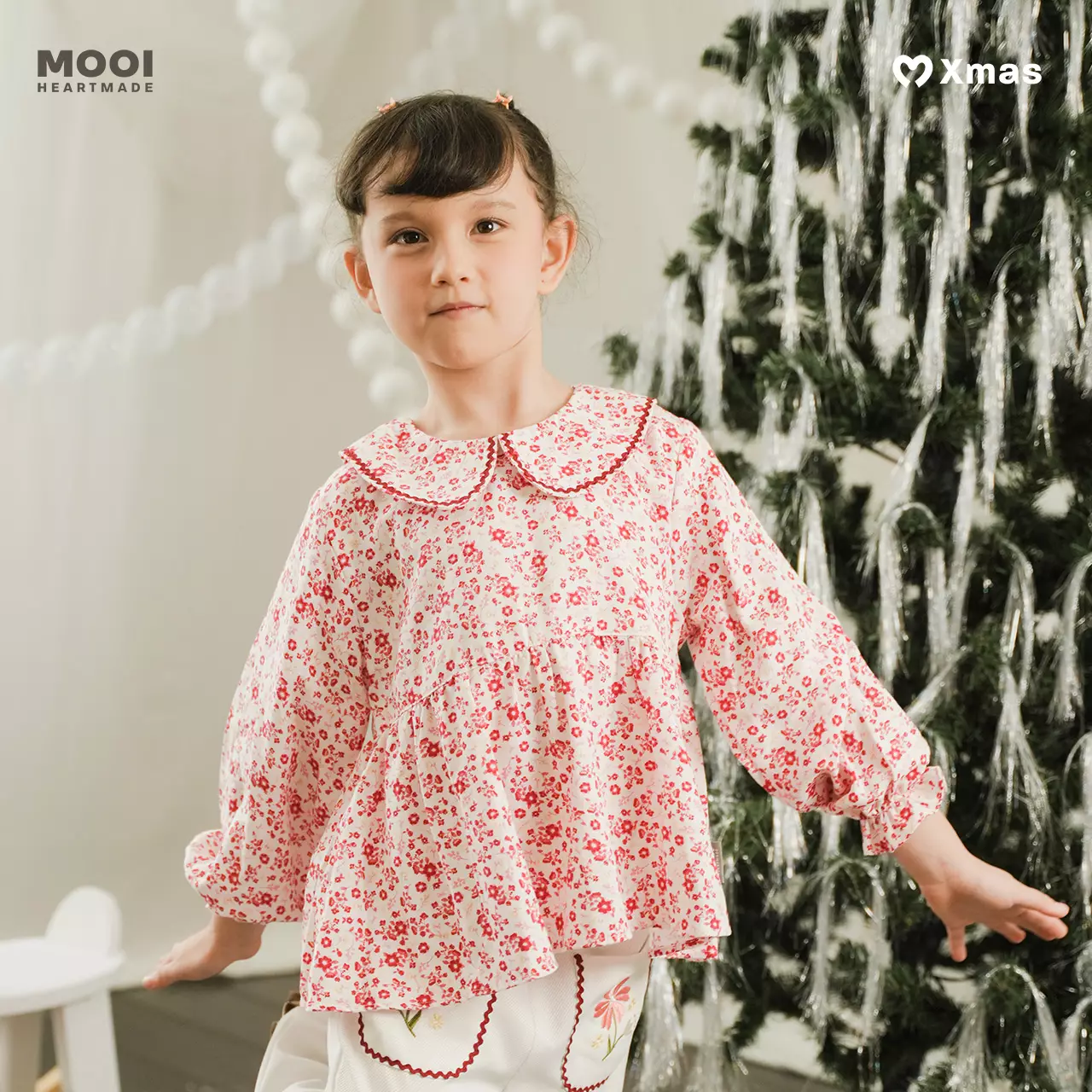 Mooi Atasan Anak Perempuan Nancy Top - Ivory