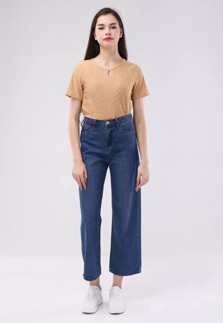 Denim Wide Leg Pants