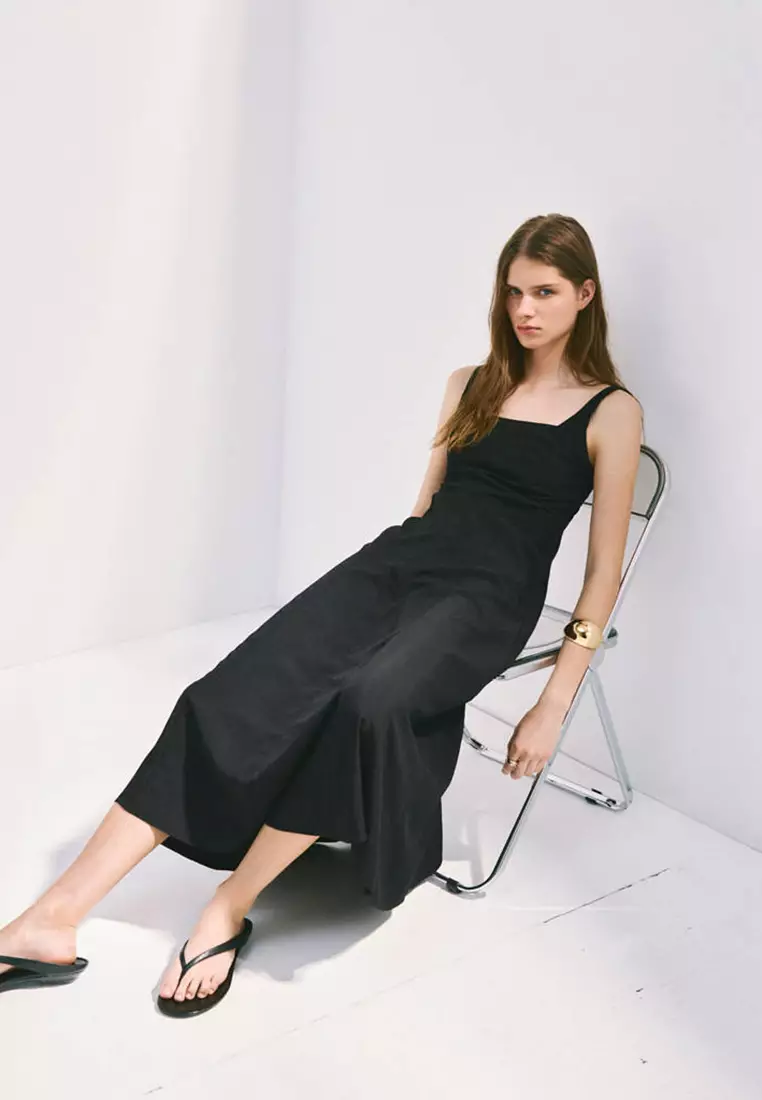 A-Line Crinkle Effect Dress