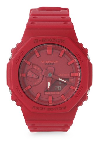 Jual G Shock Casio G Shock Jam Tangan Pria Red Resin Ga 2100 4adr Original Zalora Indonesia