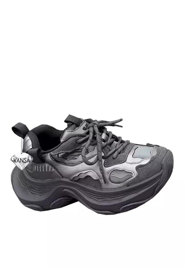 Discount on Twenty Eight Shoes  shoes - SKU: VANSA Fashionable Cow Leather Mesh Platform Sneakers VPW-T-KLA2513