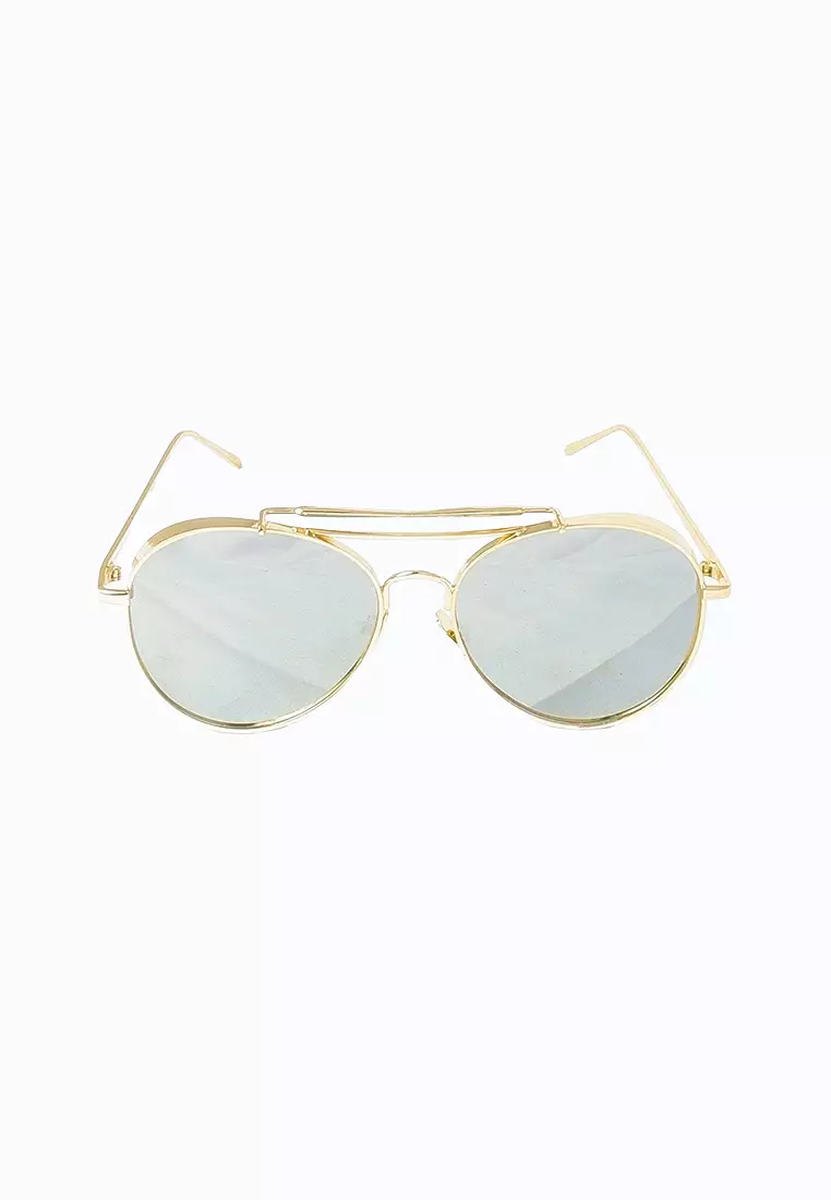 Chrome aviator sunglasses mirrored 2025
