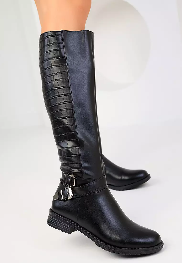 Buckle Knee-High Rider Boots