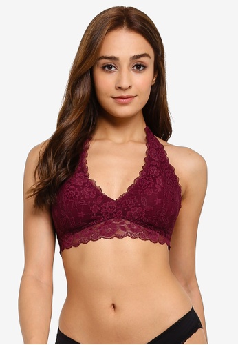 Hollister red Gilly Hicks Core Lace Halter Bra 065D5US63BBD99GS_1