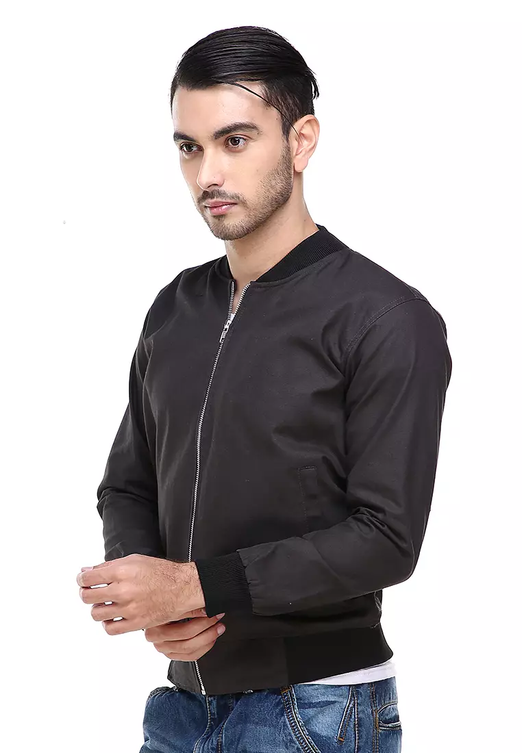 Jems Jaket Bomber Pria & Wanita Deluxe Jacket Material Canvas Baby Premium ORIGINAL - Gray