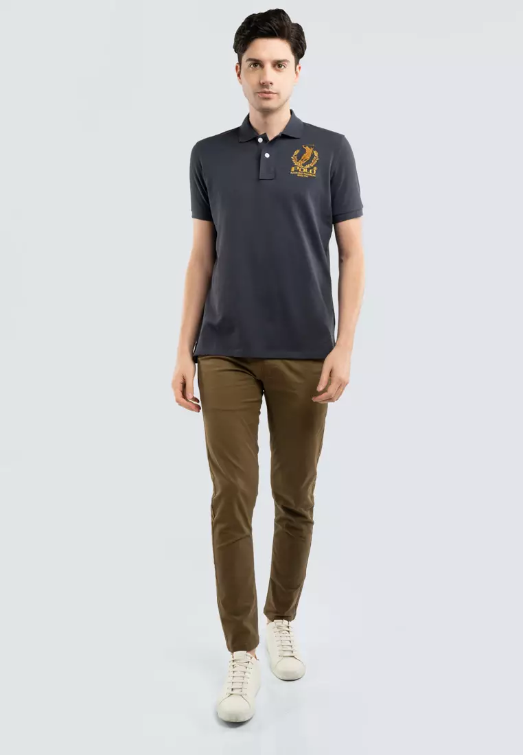 Polo Haus - Men’s Cotton Mix Regular Fit Flat Front Cotton Pant