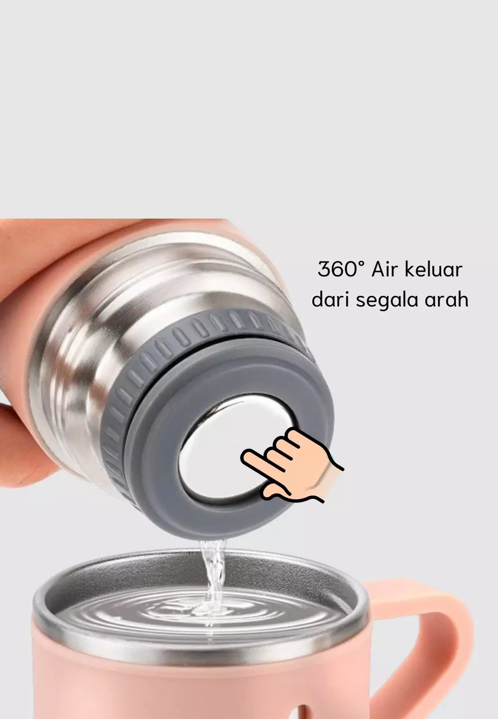 Wakakids Botol Minum Termos Cangkir Set Vacuum Flask Gift Set Hampers Tumbler Stainless Steel Panas Dingin 500ML 4In1 Venhs Hijau