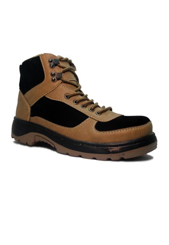 D-Island Shoes Safety Boots Forced Entry Leather Soft Brown