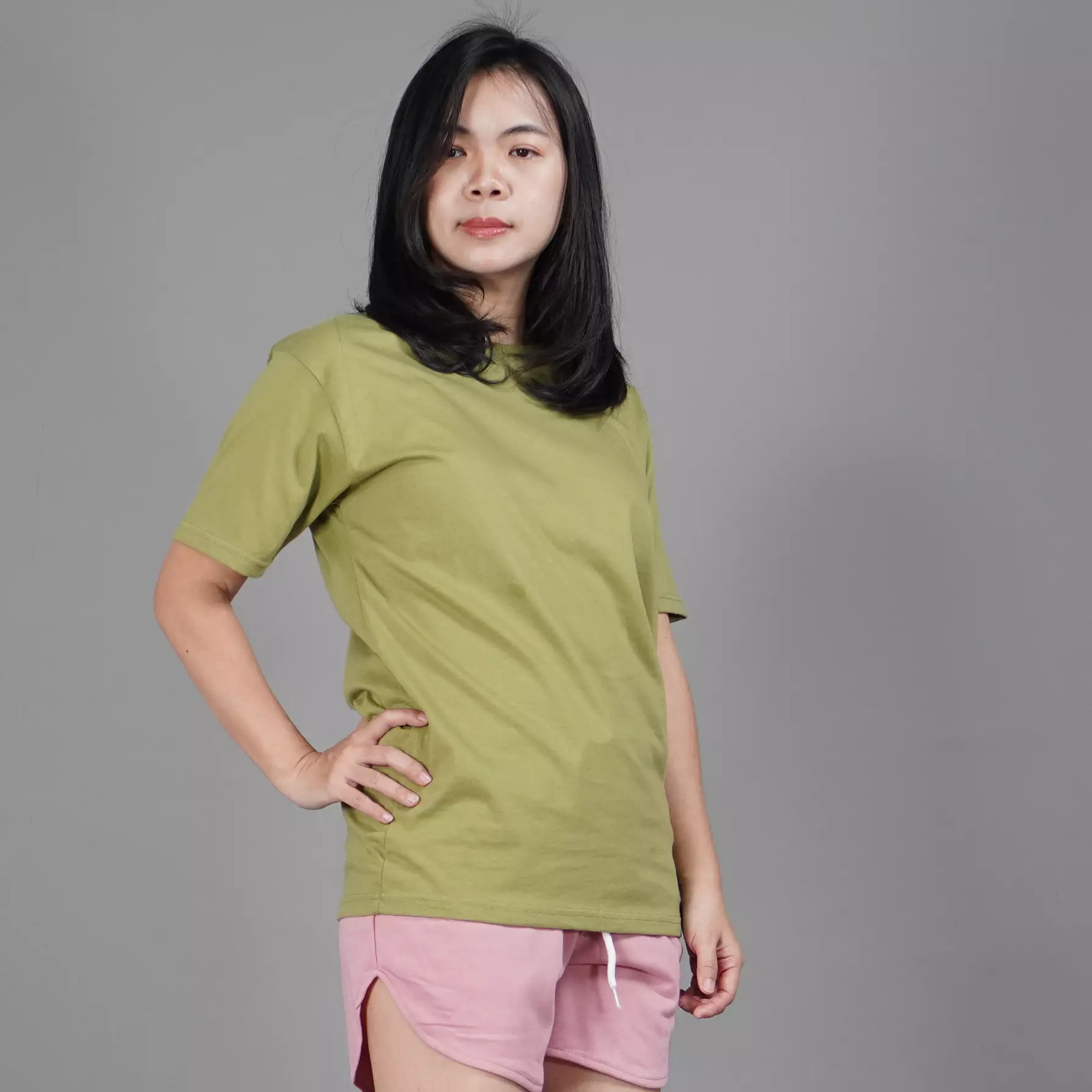  UNILO Size S-BIG Kaos Polos Lengan Pendek Cotton TShirt Short Sleeve - Matcha