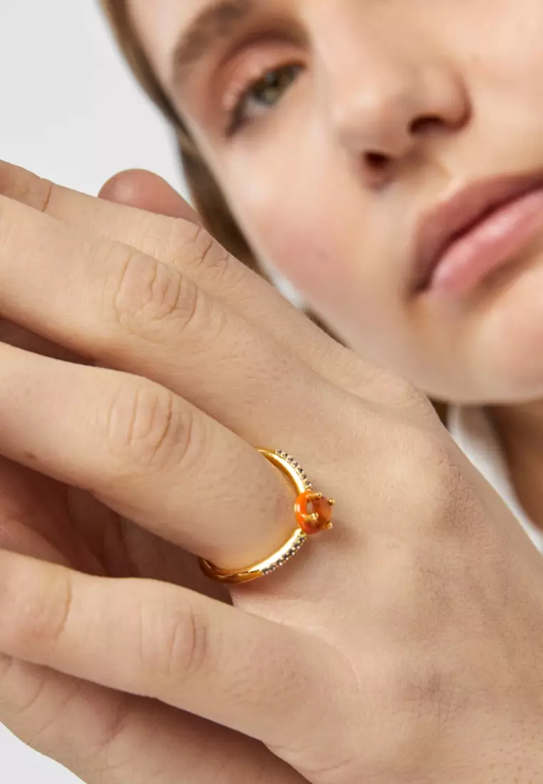 Buy TOUS TOUS Vibrant Colors Ring with Carnelian and Enamel in Orange,  Silver Vermeil 2024 Online | ZALORA Singapore