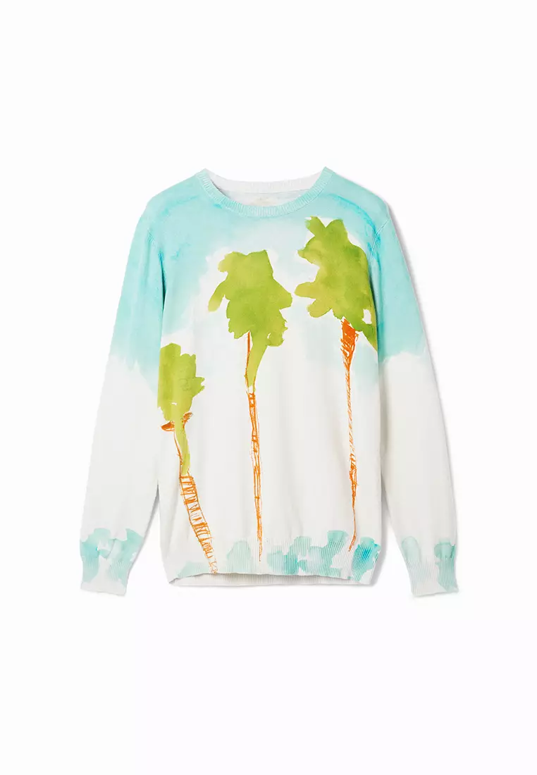Desigual Man Watercolor knit sweater.