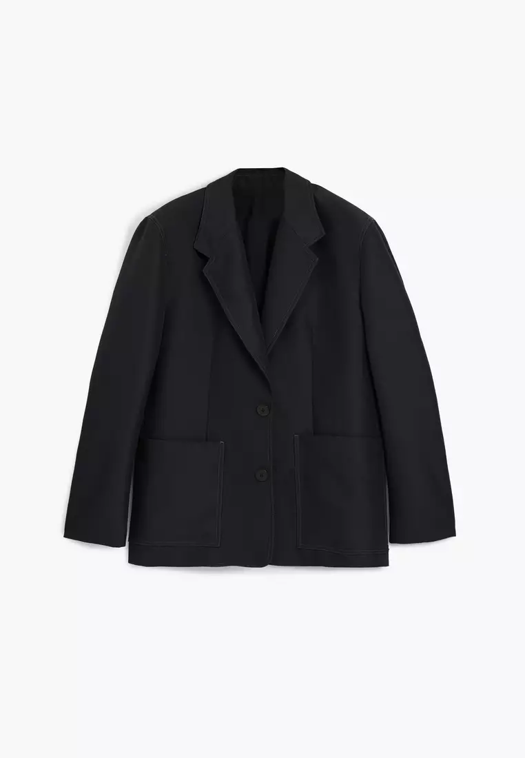 Blazer with contrast stitching