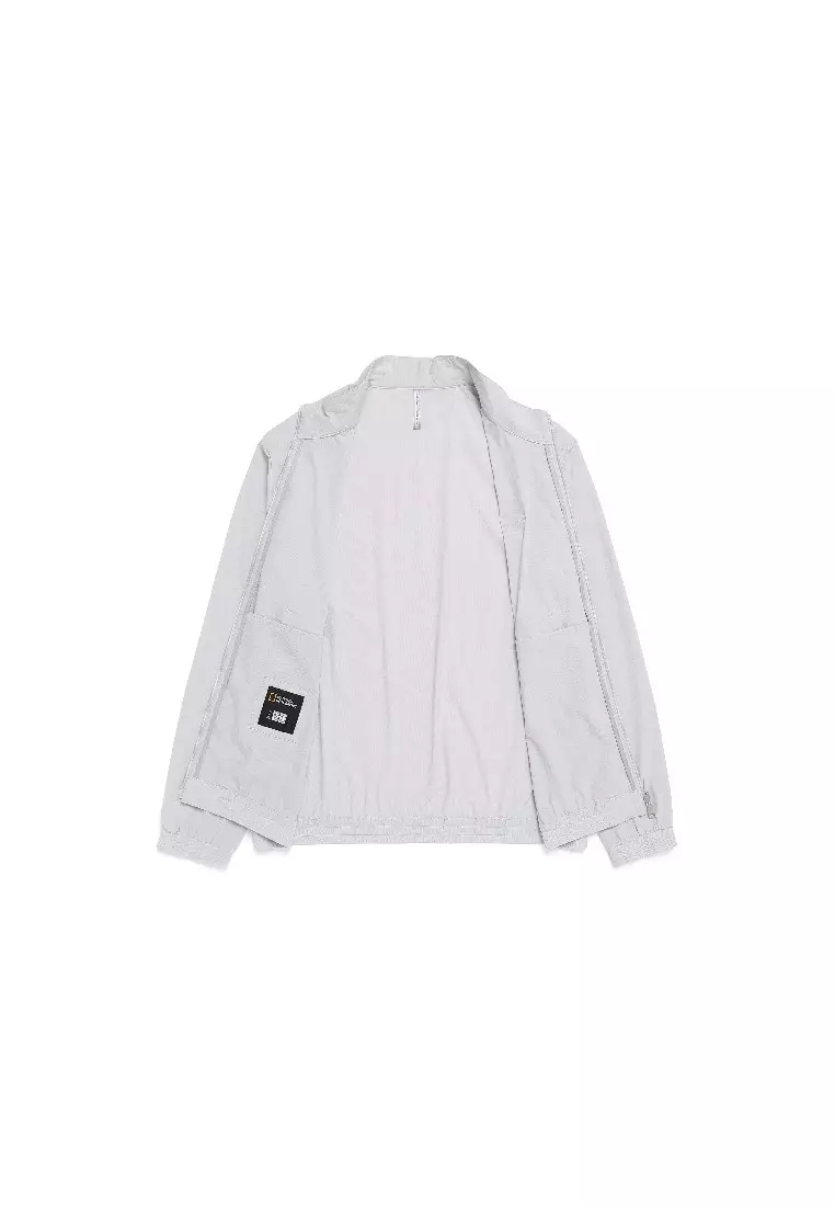 Men's AIRSUCKER Stand Collar Zip Up Jacket