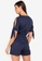 ZALORA WORK navy Tie Sleeves Playsuit 6BA03AA2F08E17GS_2