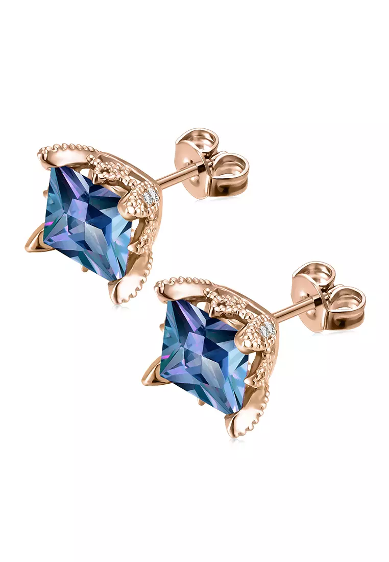 [Alexandrite Collection] Ivana Alexandrite Earring RG - Anting Silver S925 by Her Jewellery