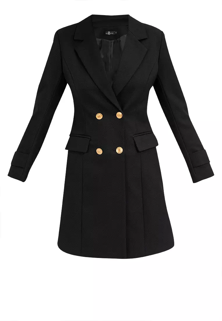 Double Breasted Blazer Trench Coat