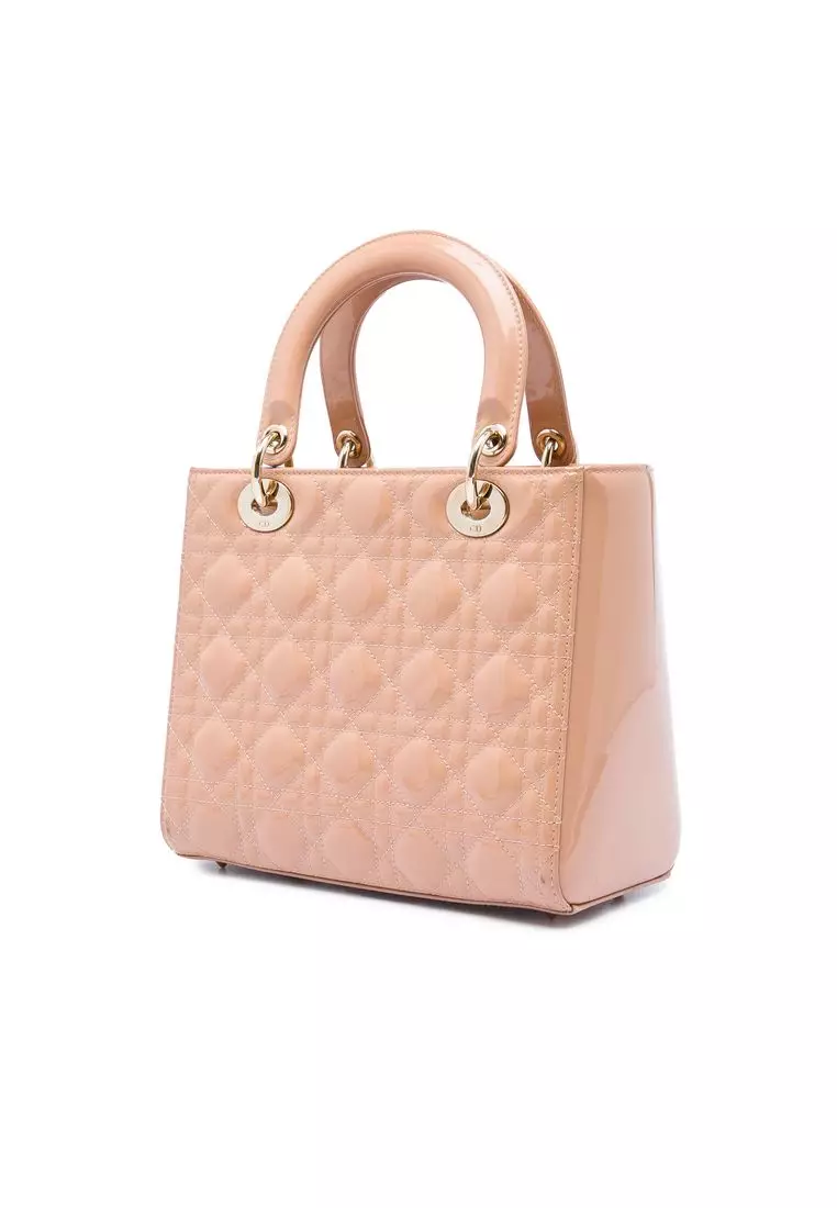 Pre-Loved Dior Medium Patent Cannage Lady Dior