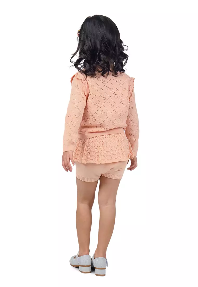 Baby Girls Gs Pointelle Cardi With Ruffles