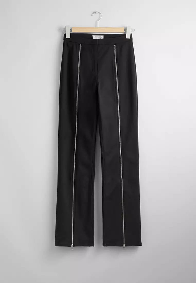 Zipper-Detailed Trousers