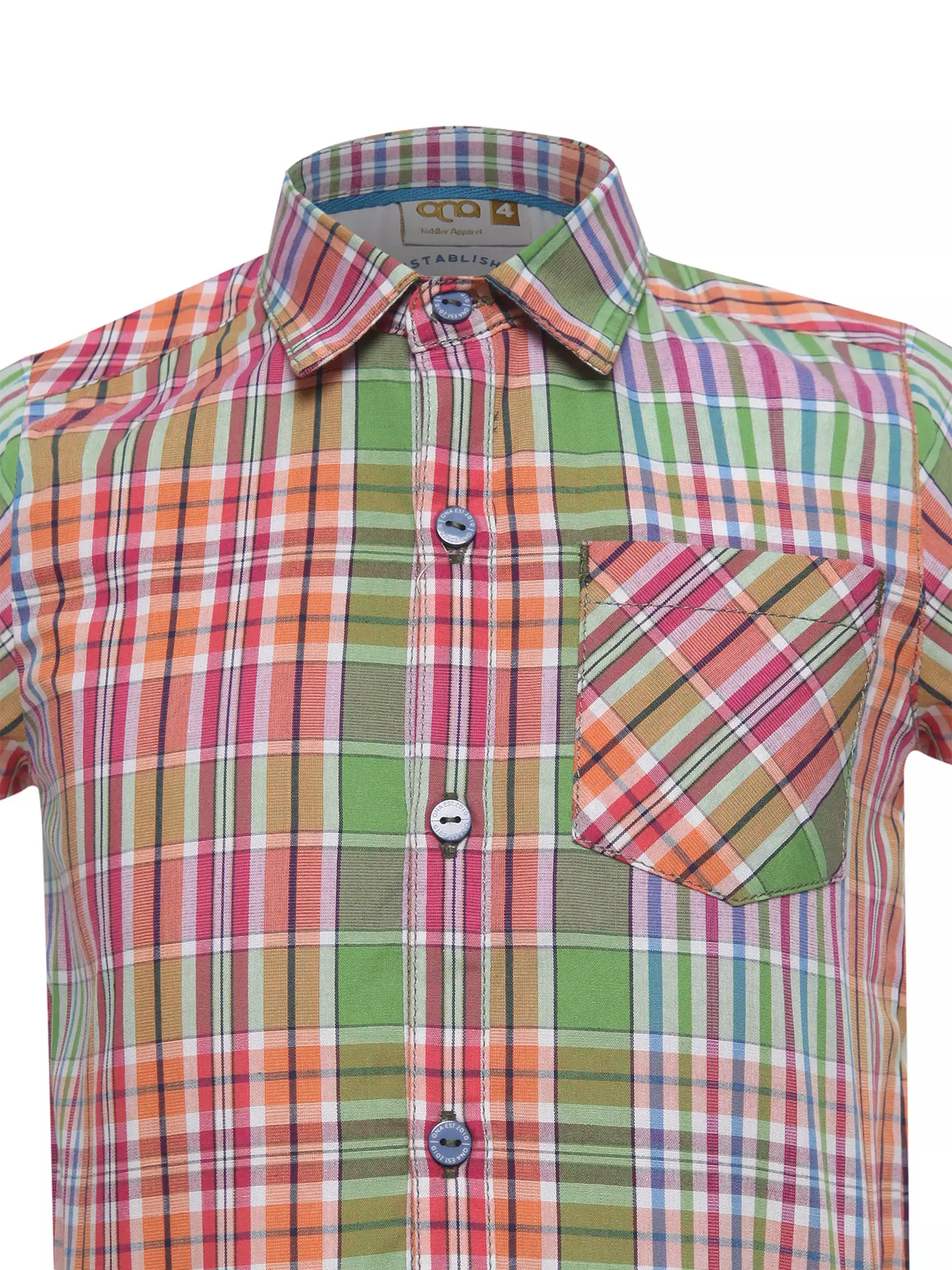 Qna Boy Sahron Kemeja Anak Multi Warna Lengan Pendek Motif Kotak