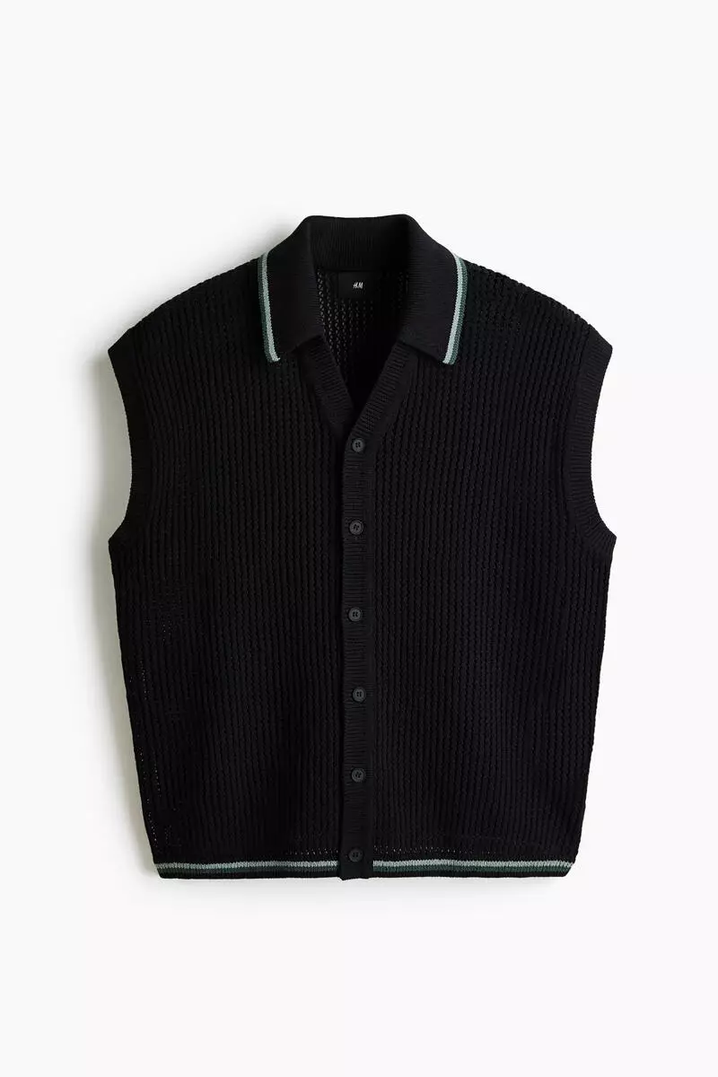 Loose Fit Textured-knit vest