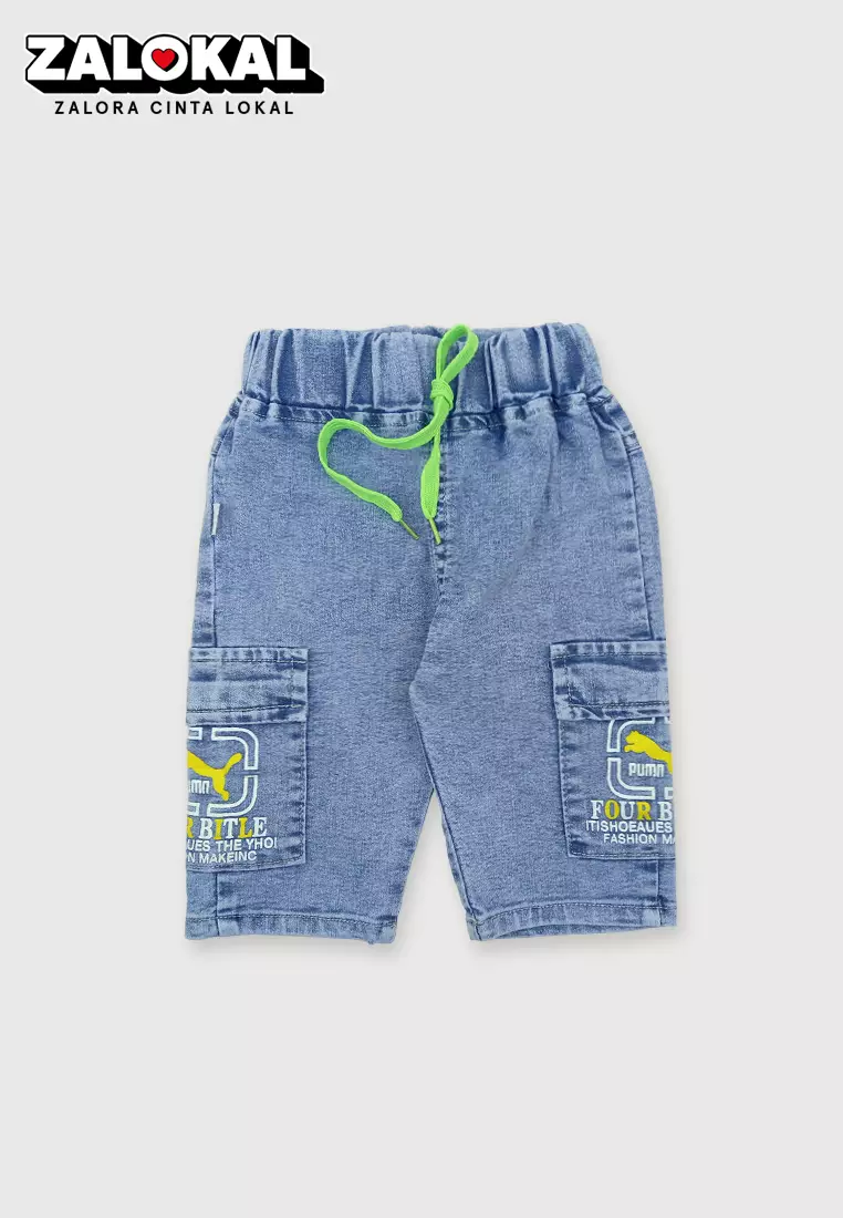Little M Ribbed Waist Celana Panjang Denim Anak Laki-Laki main image 1