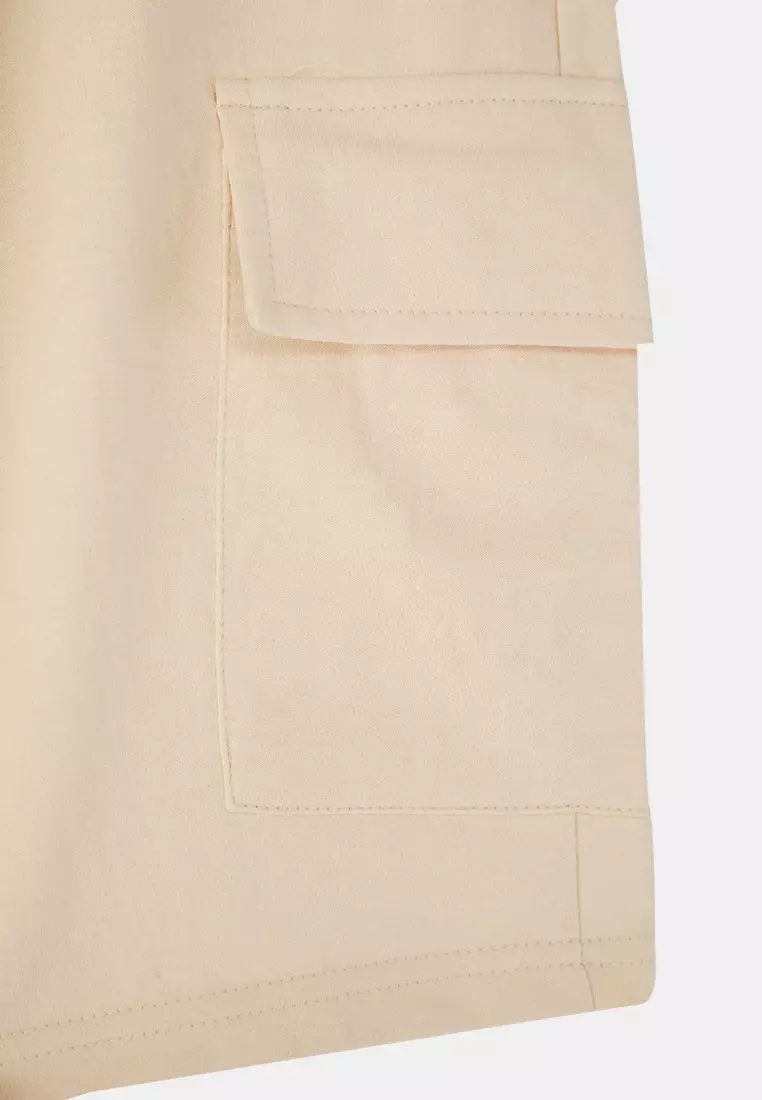 Navy Blue-Stone 2-Pack Regular/Normal Cut Cargo Pocket Drawcord Elastic Waist Shorts