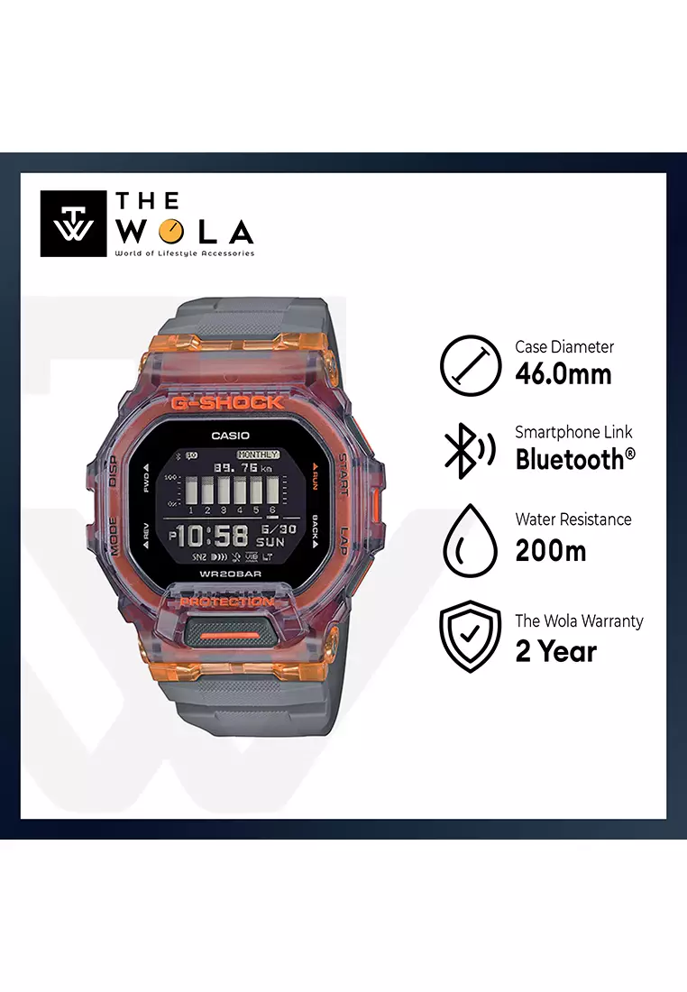 Men's Digital Watch GBD-200SM-1A5 G-SQUAD Digital Bluetooth Training Function Grey Resin Band Sport Watch
