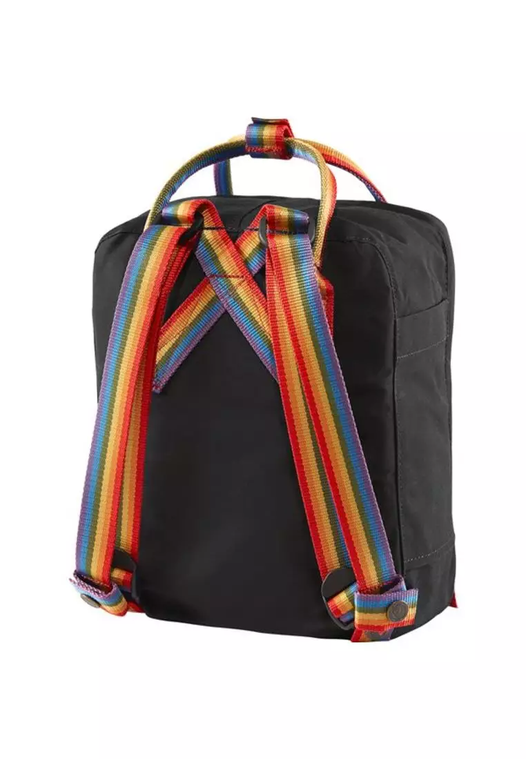 FJALLRAVEN Kanken Rainbow Mini Black Rainbow Pattern  F23621-550-907