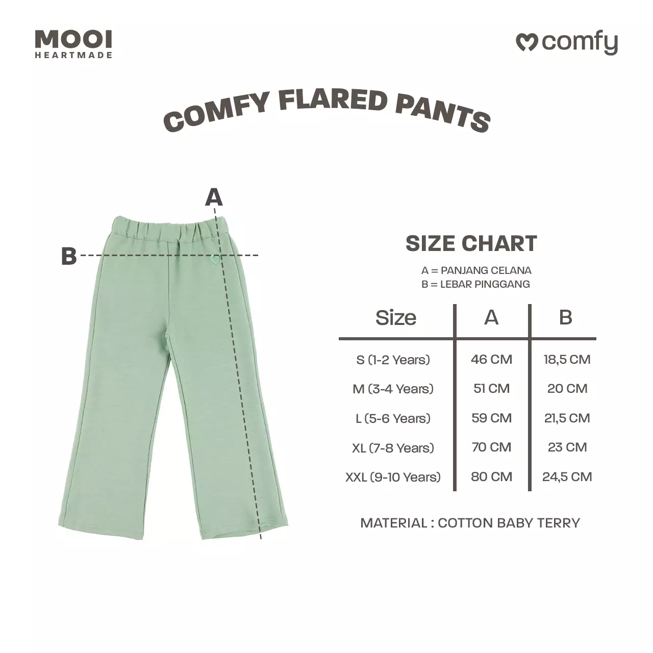 Mooi Celana Panjang Anak Perempuan Comfy Flared Pants - Sky Blue
