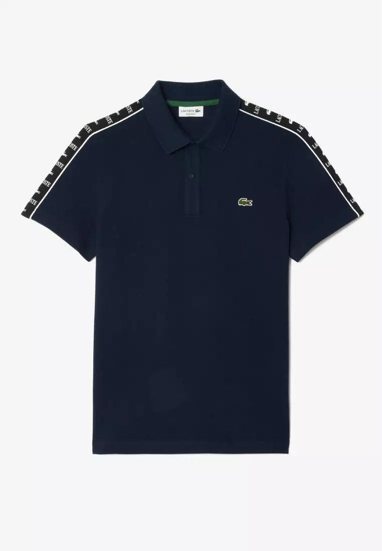 Logo Stripe Stretch Piqué Polo Shirt