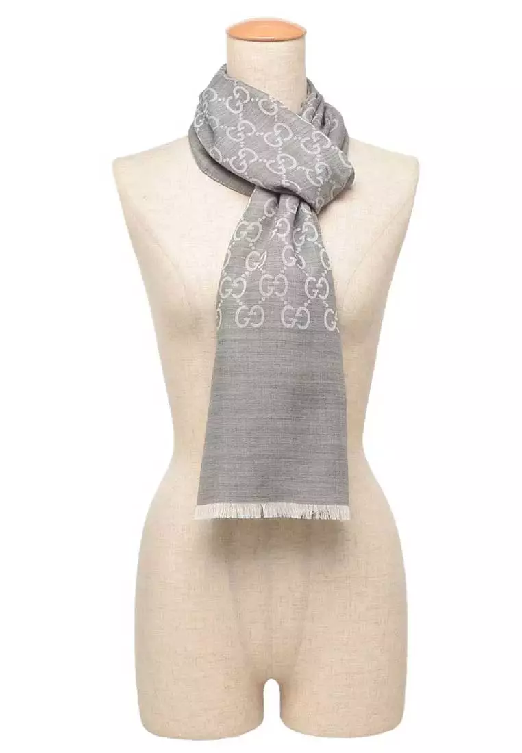 Large Signature Logo GGWEB Scarf/Wrap Grey 165904