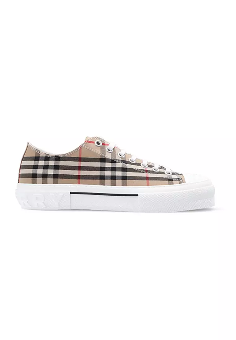 Vintage check cotton sneakers top