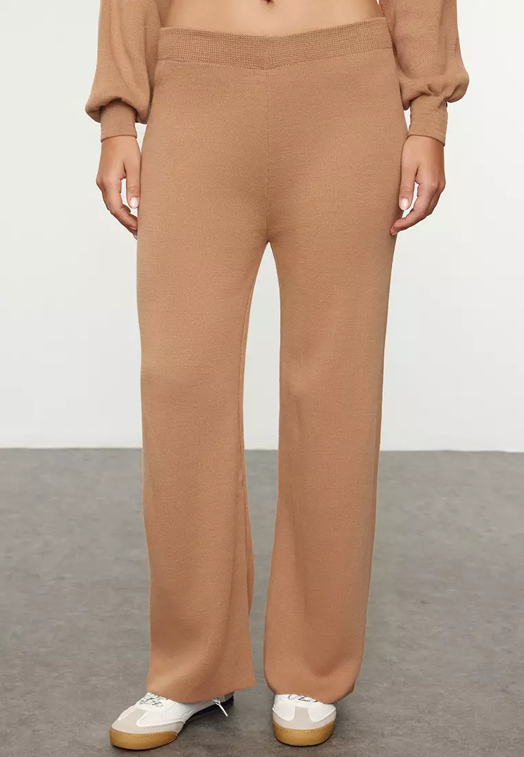 Balloon Sleeve Wide Fit Camel Knitwear Set