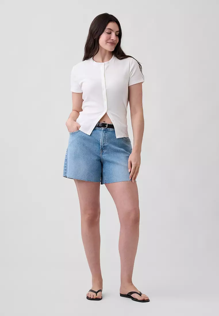 5" Mid Rise Soft Denim Shorts