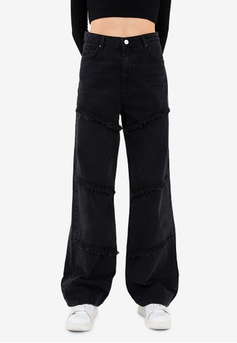 LC Waikiki black High Waist Frill Jeans 01893AAE4881D0GS_1